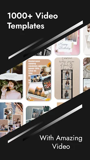 ShortStory video maker displaying 1000+ templates collection for creating amazing photo video slideshows