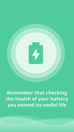 Centered battery icon with circular design displaying reminder message about battery health maintenance and life extension benefits