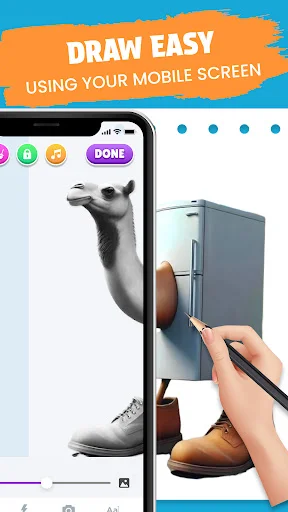 AR drawing canvas with stylus interaction and 3D character rendering for mobile art creation