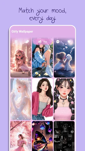 Mood-based cute wallpaper collection for girls showing aesthetic girl portraits and designs for daily personalization