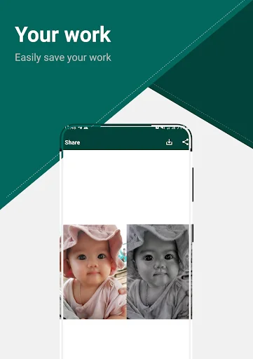 Your work gallery displaying saved artwork thumbnails with sharing icon, allowing artists to easily manage and export their grid drawings