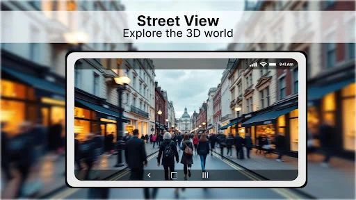 Street view of London shopping district with historic storefronts and buildings for ground-level exploration