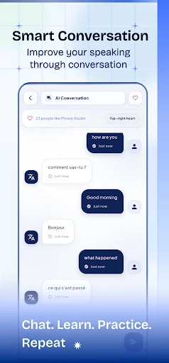 AI Conversation tool for improving speaking skills through interactive dialogue practice and phrase translation in real situations