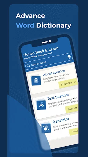 Advanced Hausa dictionary with word exercises, text scanner OCR, and translator tools for comprehensive language learning