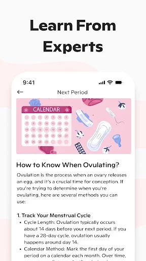 Expert guide on ovulation explaining menstrual cycle tracking with calendar illustration and ovulation detection methods