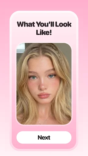 Glam AI beauty filter preview displaying AI-generated dream makeup look transformation result