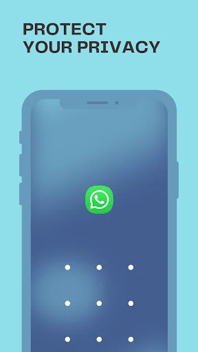 Good Lock privacy protection screen showing 'PROTECT YOUR PRIVACY' with WhatsApp icon and PIN pattern dots