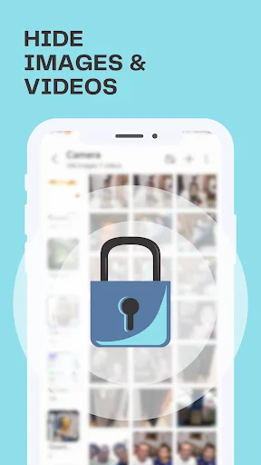 Good Lock secure gallery interface showing 'HIDE IMAGES & VIDEOS' with encrypted photo and video protection