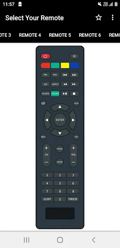 Intex TV remote REMOTE 4 with ENTER navigation pad, number pad, media controls and colored buttons for TV functionality