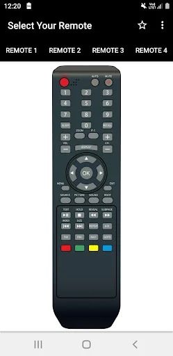Lloyd TV remote control interface with power button, numeric keypad 0-9, directional navigation pad, colored buttons, volume and channel controls