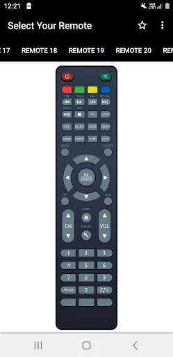 Full-featured Lloyd TV remote with colored control buttons, numeric keypad, large OK navigation button, and comprehensive media control options