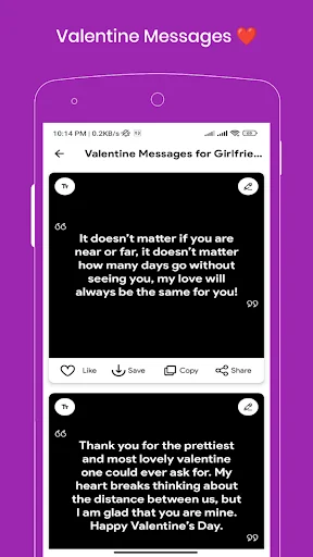 Valentine messages for girlfriend with romantic love quotes on dark backgrounds and social sharing features