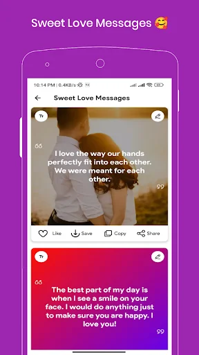 Sweet love messages collection with couple images and romantic quotes for relationships and dating