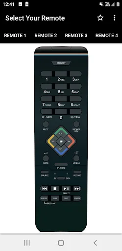 Onida TV Remote 1 interface with numeric keypad 1-9, directional navigation pad, power button, and media playback controls