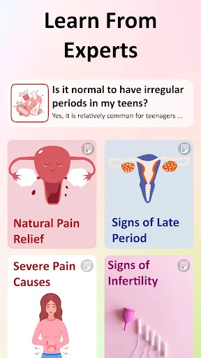 Expert educational resources covering irregular periods, pain relief, late period signs, and infertility topics