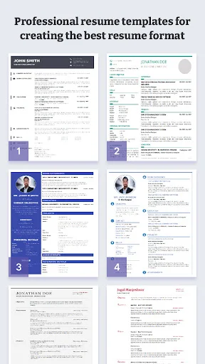 Gallery of professional resume template designs featuring multiple layouts, styles, and color schemes for resume formatting