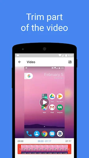 Video trimming interface with timeline editor to trim and adjust recorded screen video start and end points