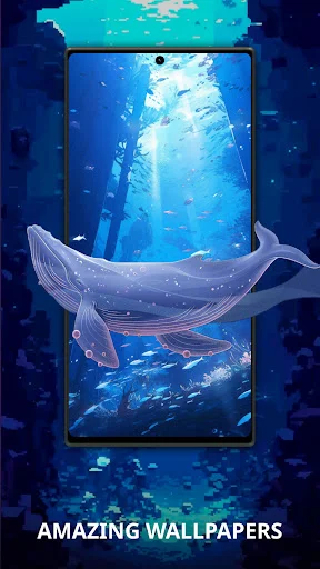 Phone display featuring amazing underwater whale wallpaper for aquatic background and wallpaper personalization