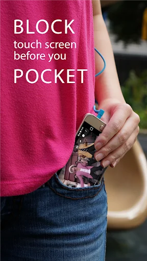 Block touchscreen feature preventing unwanted interactions when phone is placed in shirt pocket