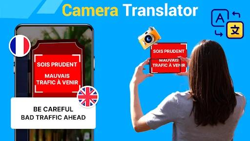 Camera Translator converting foreign language text to English using smartphone camera with instant visual translation